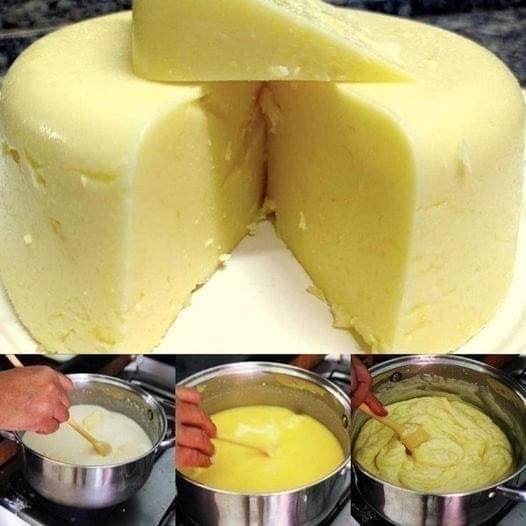 Queijo caseiro na panela