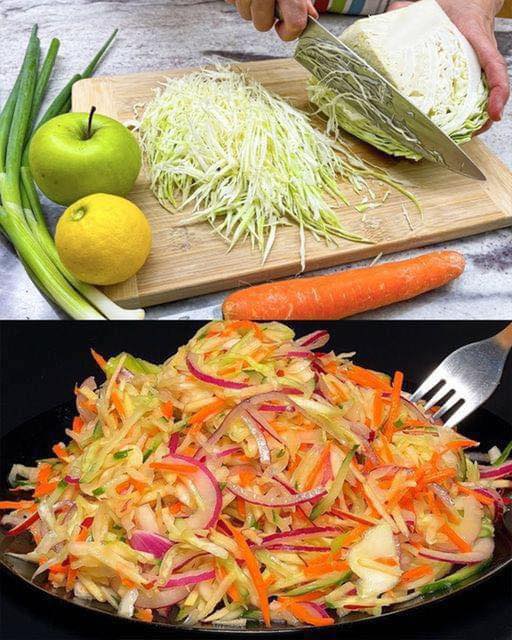 Salada de repolho cenoura e maçã