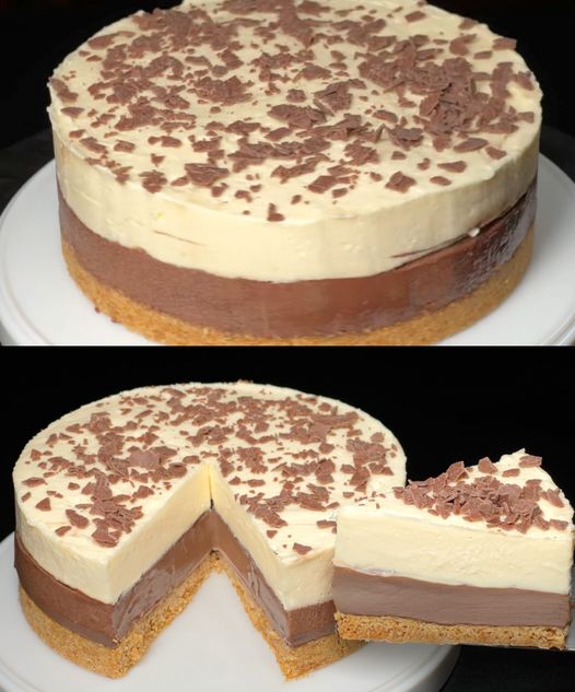 Torta Dois Mousses com Chocolate e Creme