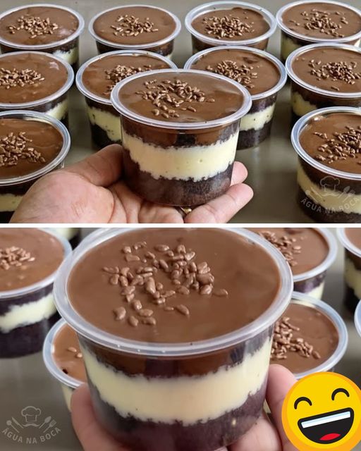 Bolo no Pote de Chocolate com Creme Branco