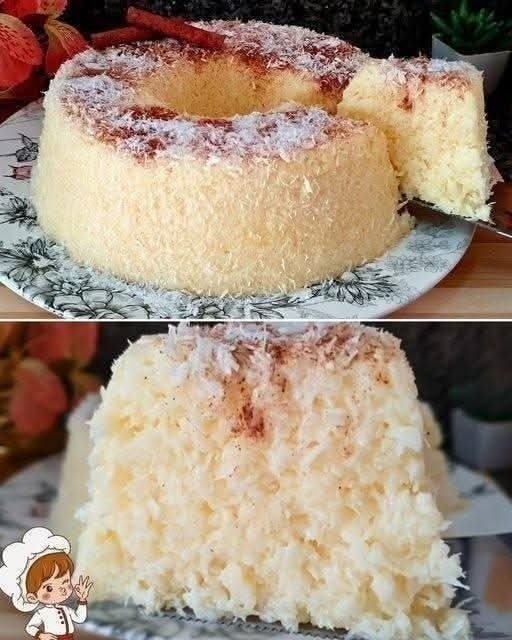 Bolo de tapioca bem molhadinho